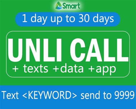 Unli Call Promo for Smart – 20, 30, 50, 100, 350 up to .